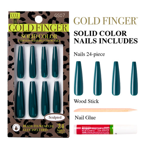 GOLD FNGER Sculpted Nails GS07