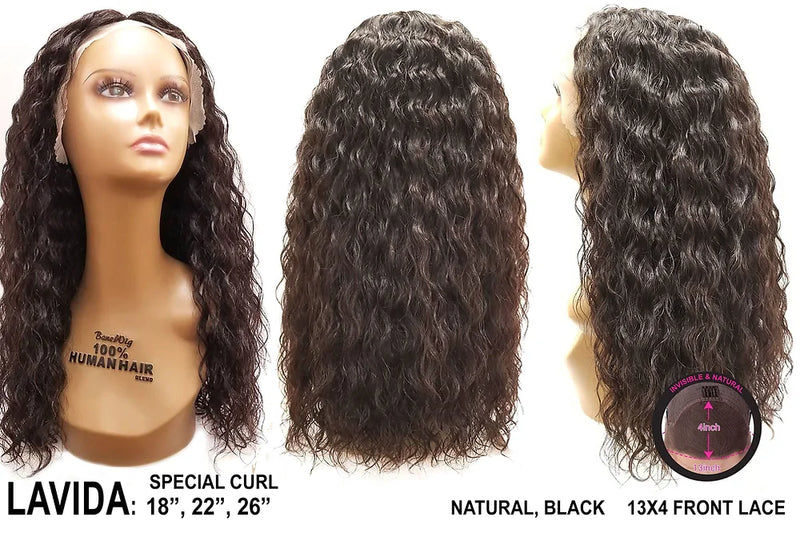 InduGold 100% Human Hair Lace Front Wig LAVIDA 18"