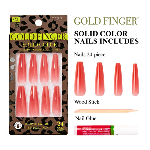 GOLD FINGER Solid Color Nails GC33 (Exclusive)