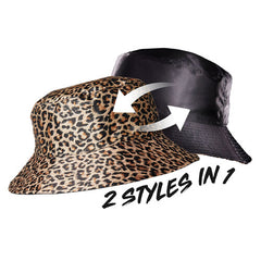 KEYSHIA COLE X Reversible Satin Bucket Hat-LEOPARD