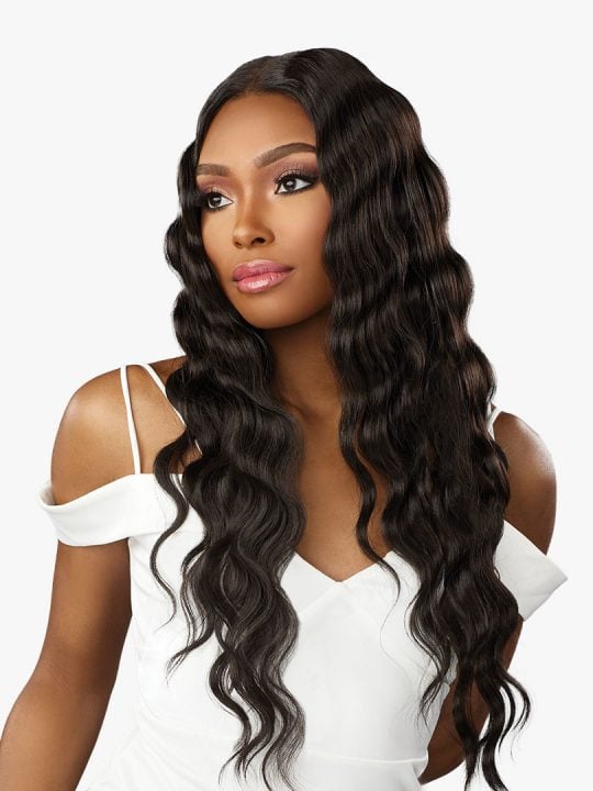 Human Hair Blend Lace Front Wig LOOSE CRIMP 28"