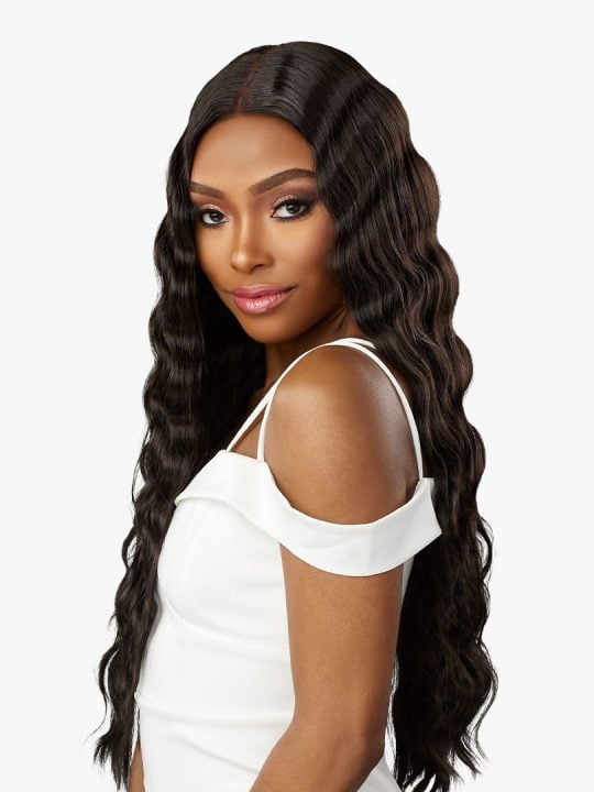 Human Hair Blend Lace Front Wig LOOSE CRIMP 28"