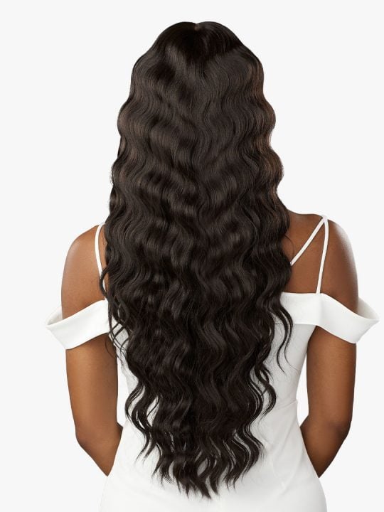 Human Hair Blend Lace Front Wig LOOSE CRIMP 28"