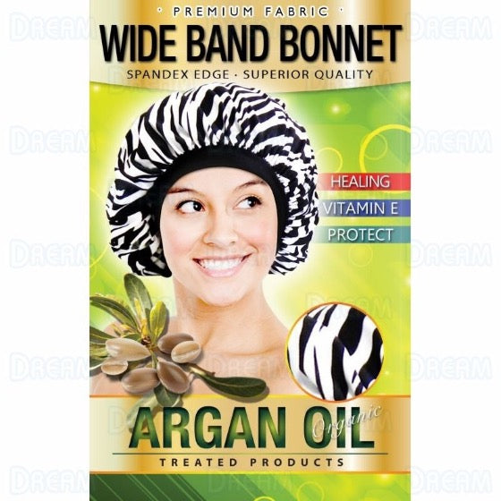 Argan Oil Wide Band Bonnet-Zebra