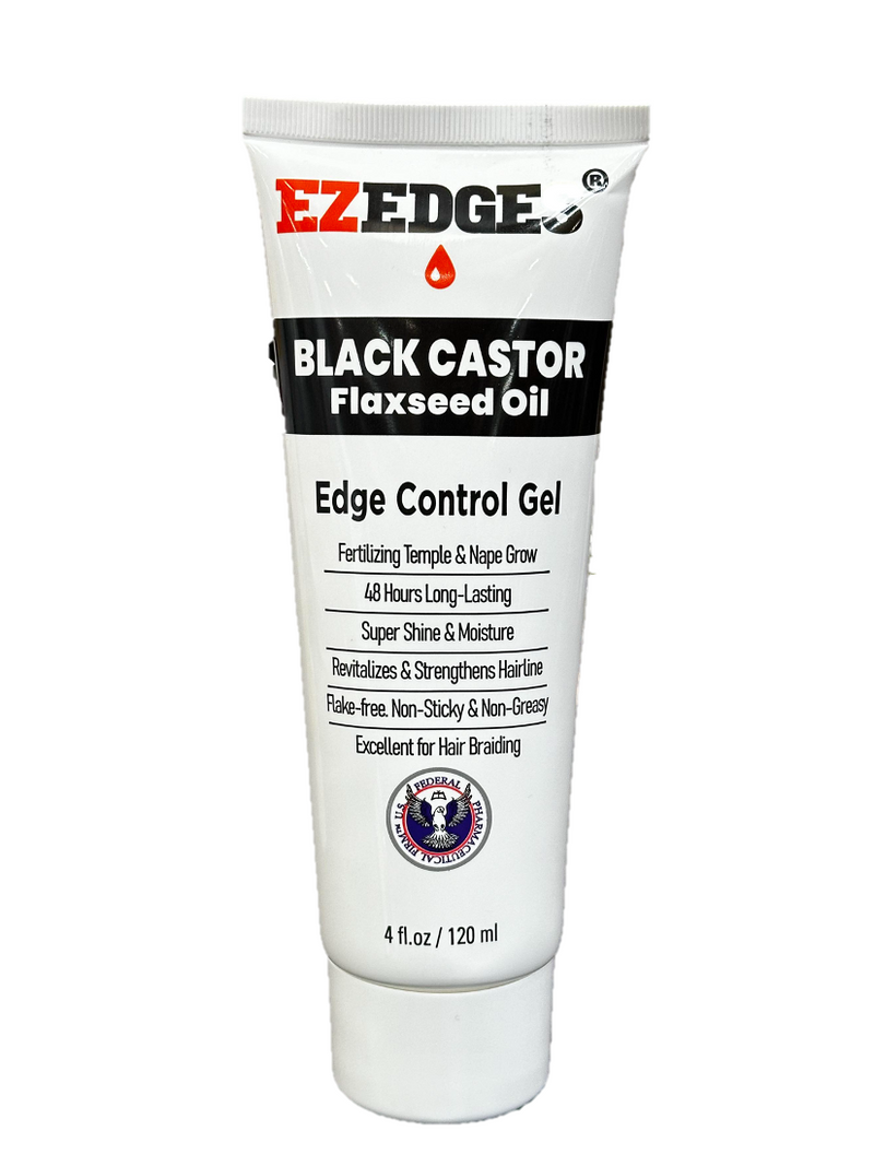 EZEDGES EDGE CONTROL GEL 4oz Black Castor Flaxseed Oil