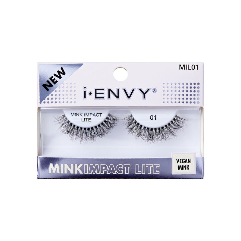 iEnvy by Kiss Mink Impact Lite Clear Band Vegan Faux Mink Strip Lash