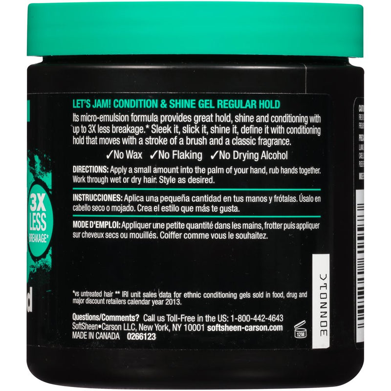 Let's Jam! Shining and Conditioning Hair Gel, Regular Hold, 14 oz