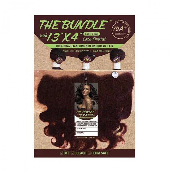 Natural Body Wave 3PCS Bundles + 13" x 4" Frontal Lace Closure by Noblesse