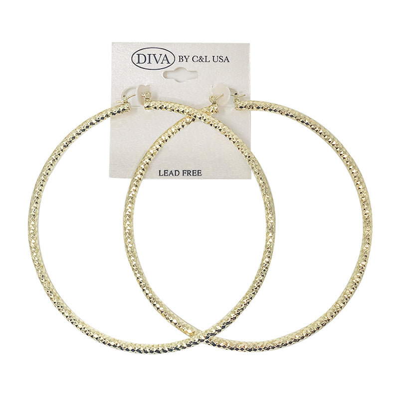 DIVA Aluminium Hoop Earrings GOLD (AH)