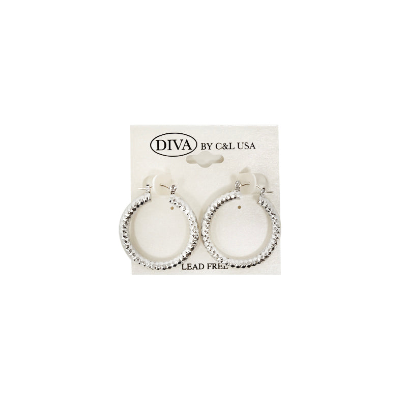 DIVA Aluminium Hoop Earrings SILVER (AH)