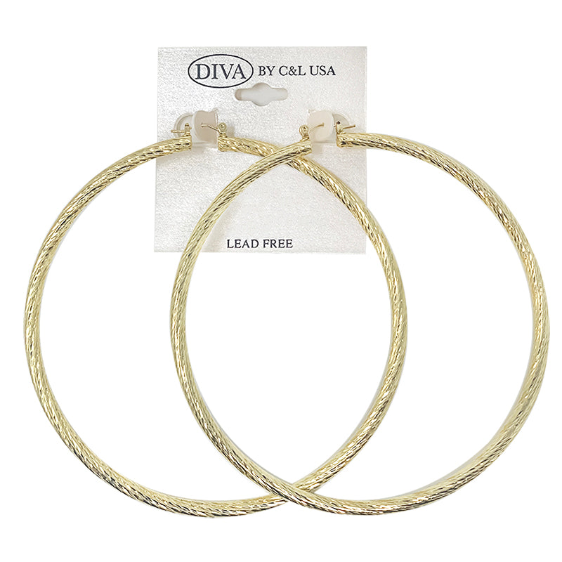 DIVA Aluminium Hoop Earrings GOLD (AH)