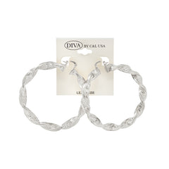 DIVA Spanish Brass Hoop Earrings SILVER (SHBS)