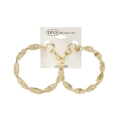 DIVA Spanish Brass Hoop Earrings GOLD (SHBG)