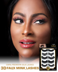 Laflare 3D Faux Mink EyeLashes - 5 Pairs Value Pack