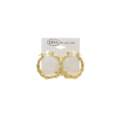 DIVA Round/Heart Bamboo Earrings GOLD (HP)