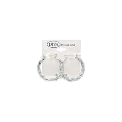 DIVA Round/Heart Bamboo Earrings SILVER (HP)