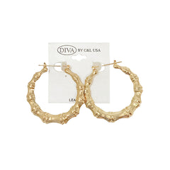 DIVA Round/Heart Bamboo Earrings GOLD (HP)