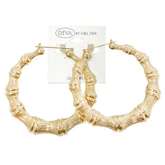 DIVA Round/Heart Bamboo Earrings GOLD (HP)