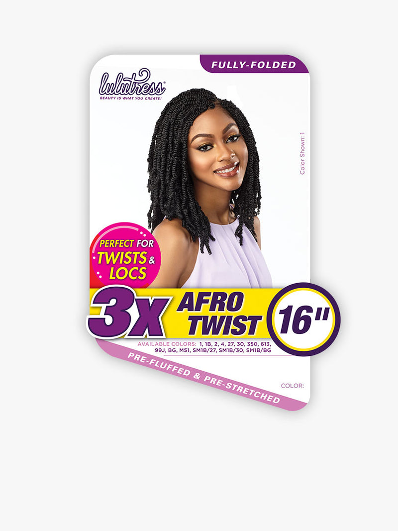 LuluTress Crochet Hair - 3X AFRO TWIST 16″