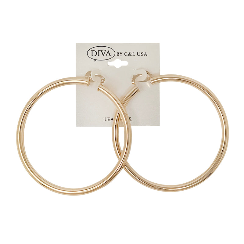 DIVA Spanish Brass Hoop Earrings GOLD (SHBG)