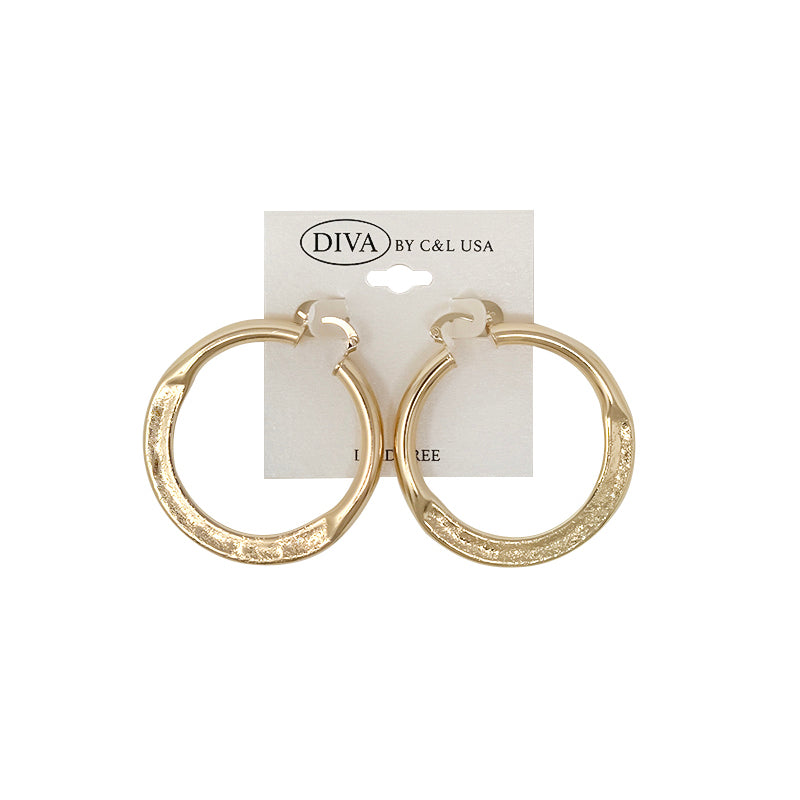 DIVA Spanish Brass Hoop Earrings GOLD (SHBG)