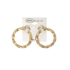 DIVA Spanish Brass Hoop Earrings GOLD (SHBG)