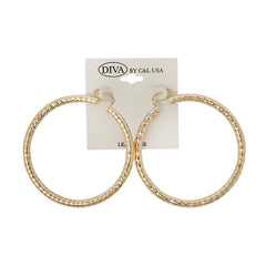 DIVA Spanish Brass Hoop Earrings GOLD (SHBG)