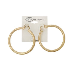 DIVA Spanish Brass Hoop Earrings GOLD (SHBG)