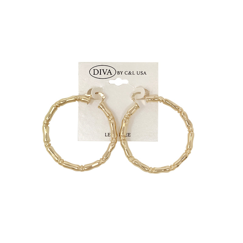 DIVA Spanish Brass Hoop Earrings GOLD (SHBG)