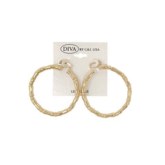 DIVA Spanish Brass Hoop Earrings GOLD (SHBG)