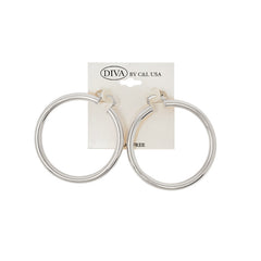 DIVA Spanish Brass Hoop Earrings SILVER (SHBS)