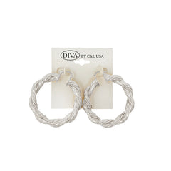 DIVA Spanish Brass Hoop Earrings SILVER (SHBS)