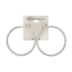 DIVA Spanish Brass Hoop Earrings SILVER (SHBS)