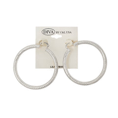 DIVA Spanish Brass Hoop Earrings SILVER (SHBS)