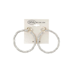 DIVA Spanish Brass Hoop Earrings SILVER (SHBS)