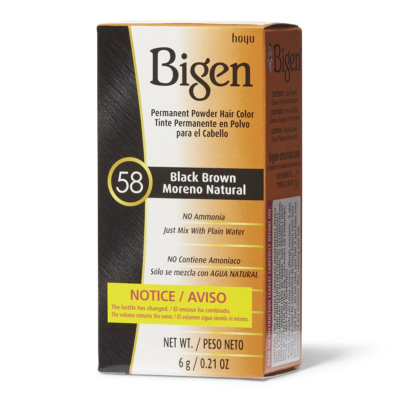 Bigen - Black Brown Permanent Powder Hair Color #58