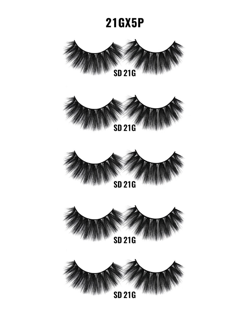 Laflare 3D Faux Mink EyeLashes - 5 Pairs Value Pack