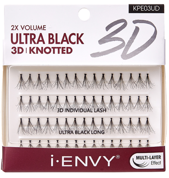 Knotted Ultra Black 3D Individual Lash - KPE03UD - Long