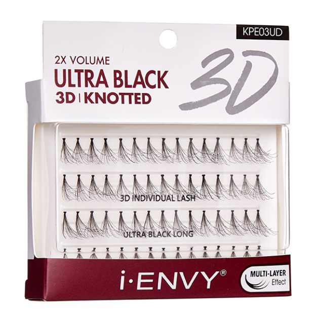 Knotted Ultra Black 3D Individual Lash - KPE03UD - Long