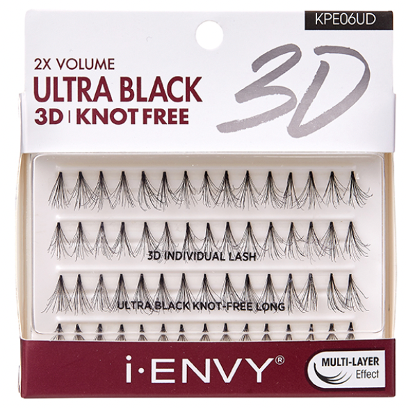 Knotted Ultra Black 3D Individual Lash - KPE06UD - Long