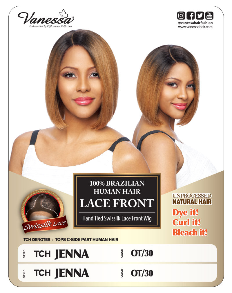 100% Human Hair TCH JENNA Lace Front Wig by VANESSA