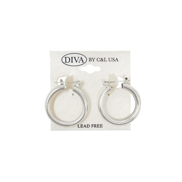 Tube Hoop Silver Earrings