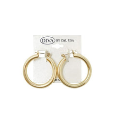 Tube Hoop Gold Earrings