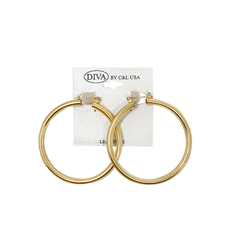 Tube Hoop Gold Earrings