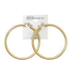 Tube Hoop Gold Earrings