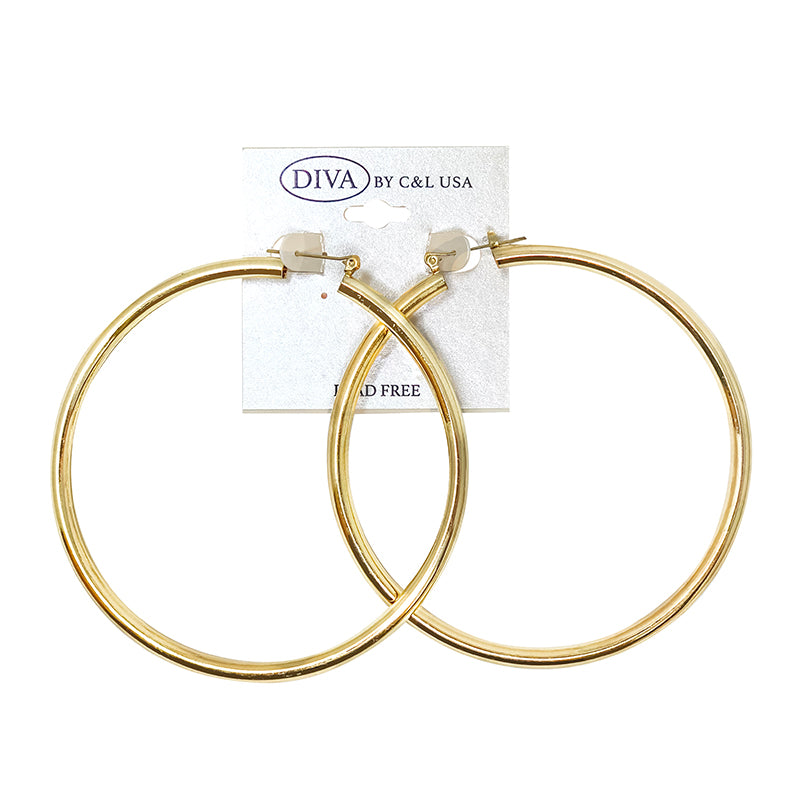 Tube Hoop Gold Earrings