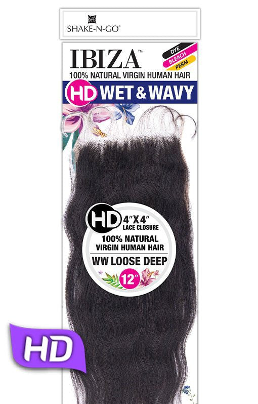 4x4 Wet & Wavy Loose Deep 12" HD Lace Closure