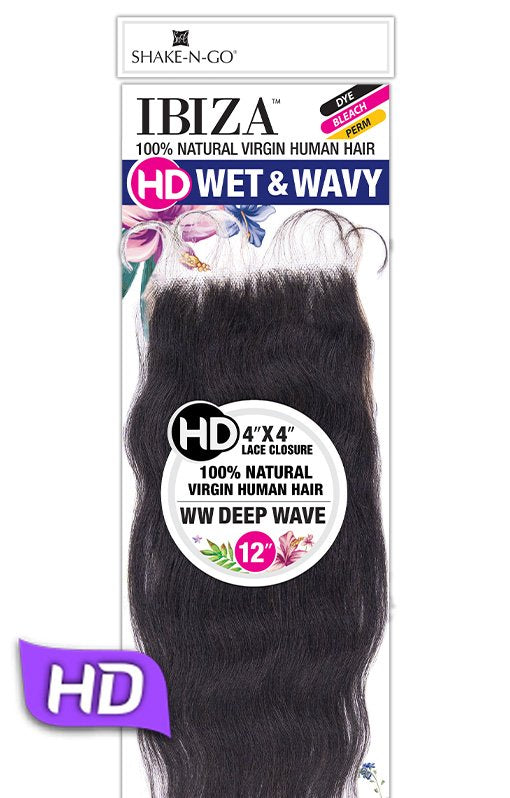 4x4 Wet & Wavy Deep Wave 12" HD Lace Closure