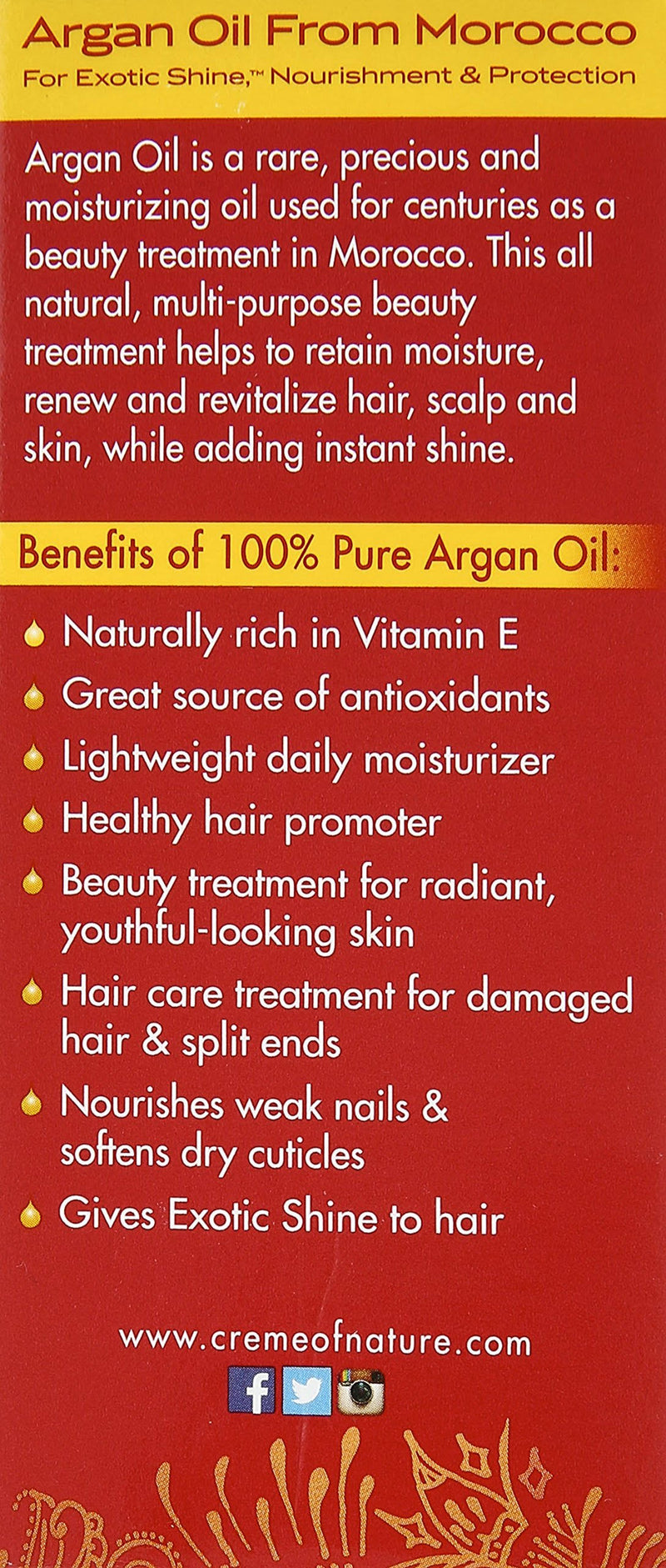 Creme of Nature 100% Pure Argan Oil, 1 fl oz